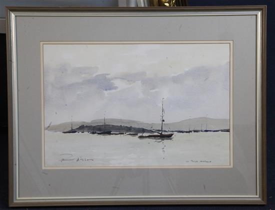 Edward Wesson (1910-1983) In Poole Harbour 12.5 x 19in.